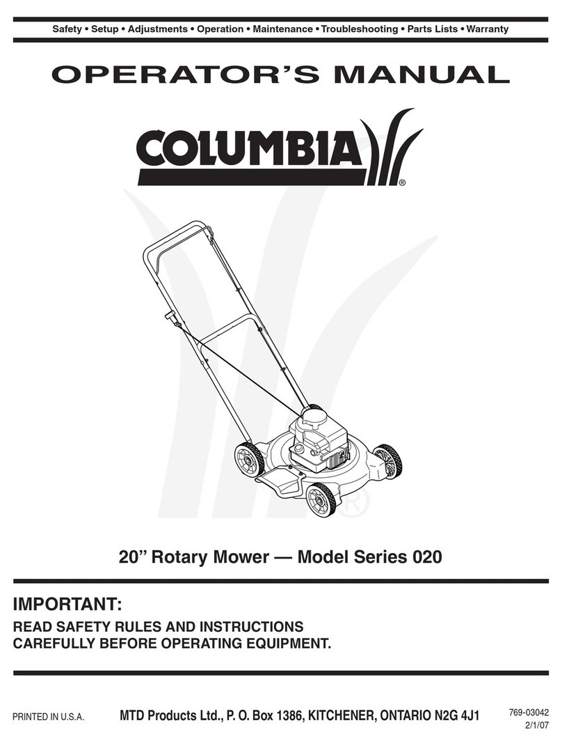 Columbia 020 series Operator's manual