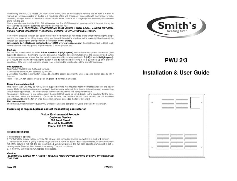 Smith's Heating First PWU 2/3 Installation & user guide
