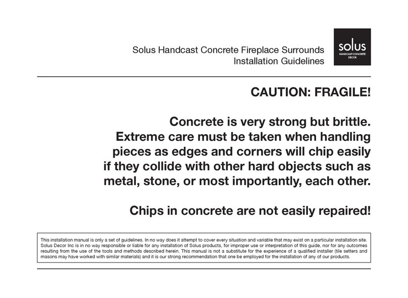 Solus Handcast Concrete Indoor Fireplace Installation guidelines