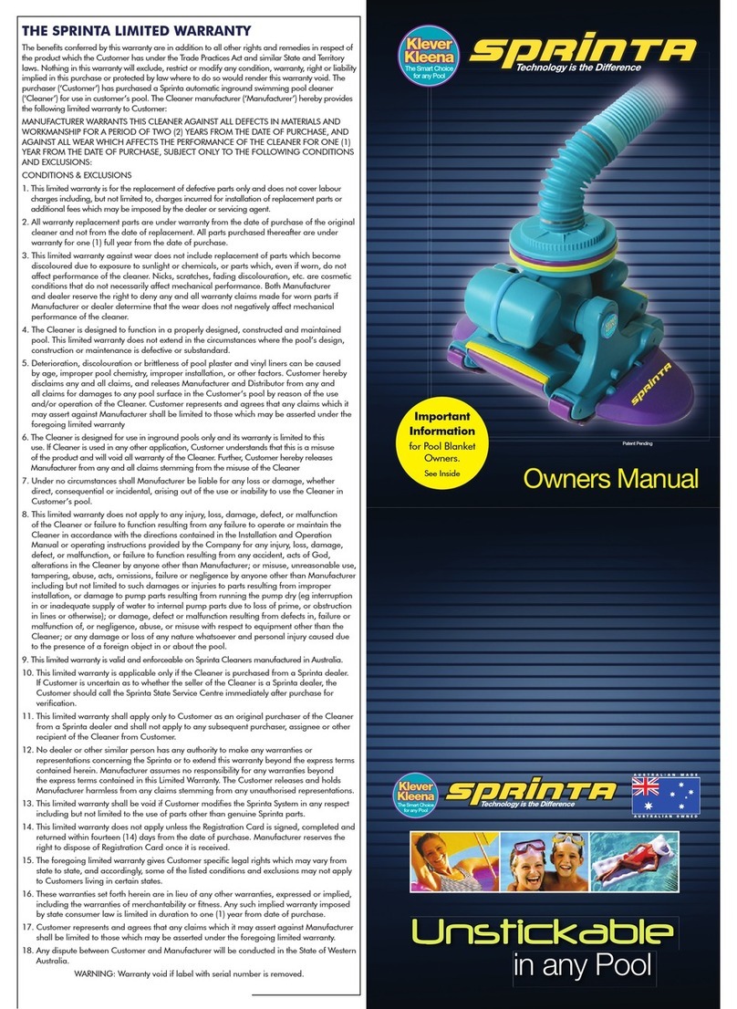 Klever Kleena Sprinta owner's manual Klever Kleena Sprinta owner's manual