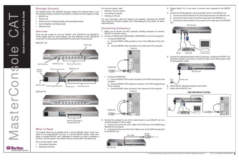 Raritan MasterConsole CAT Quick installation and setup guide