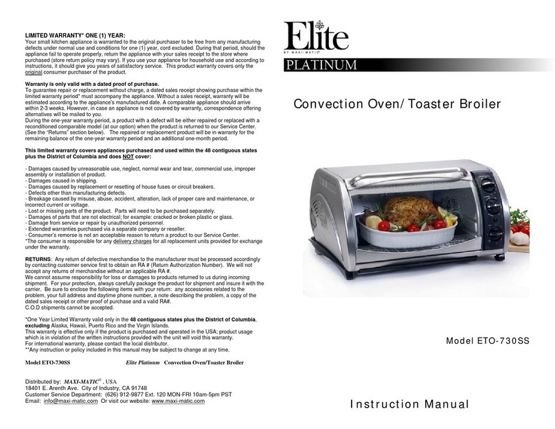 Elite ETO-730SS instruction manual