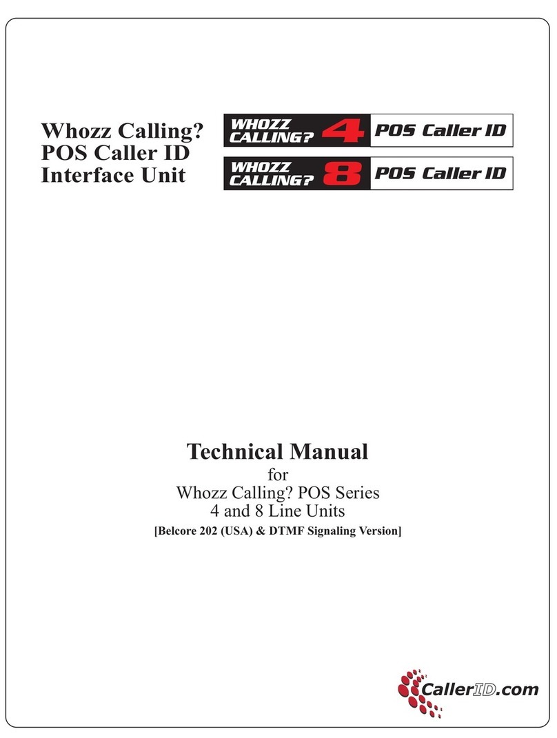 CallerID Whozz Calling? 4 POS Caller ID User manual