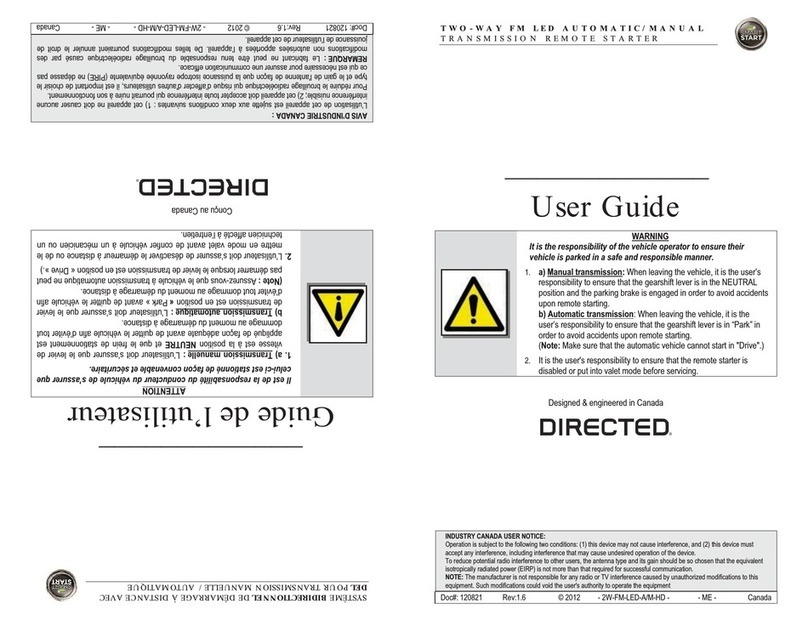 Directed TWO -WAY FM LED AUTOMATIC/MANUAL TRANSMISSION REMOTE... user guide