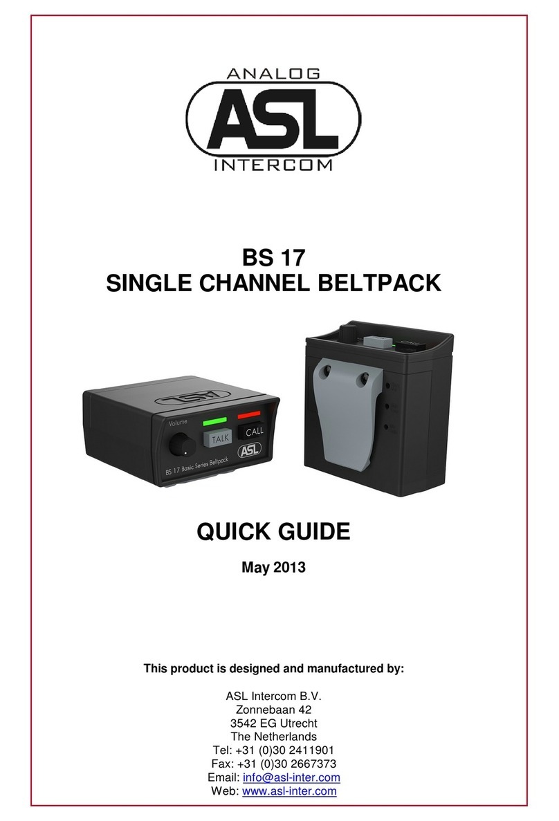 ASL INTERCOM BS 17 User manual