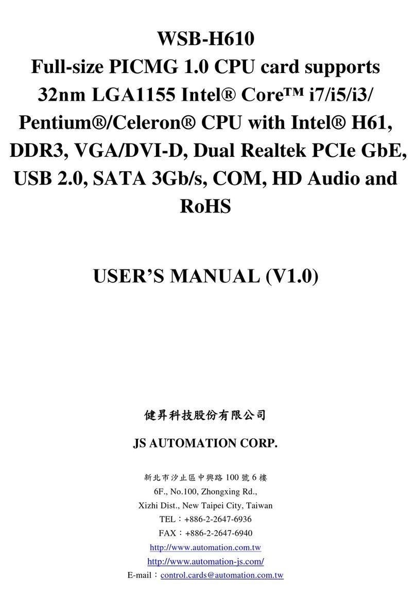 JS Automation WSB-H610 User manual