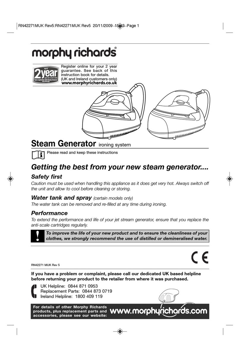 Morphy Richards Steam Generator ironing system user guide