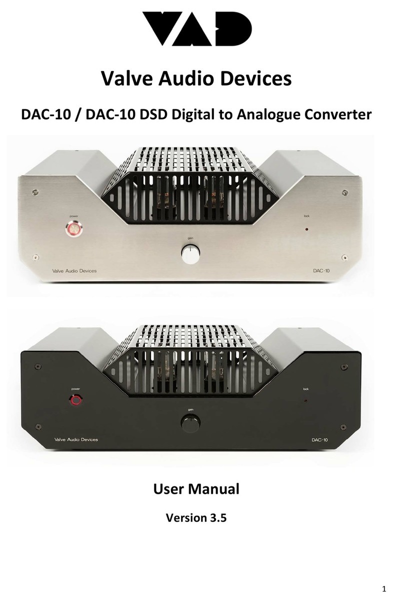 Valve Audio Devices DAC-10 user manual Valve Audio Devices DAC-10 user manual