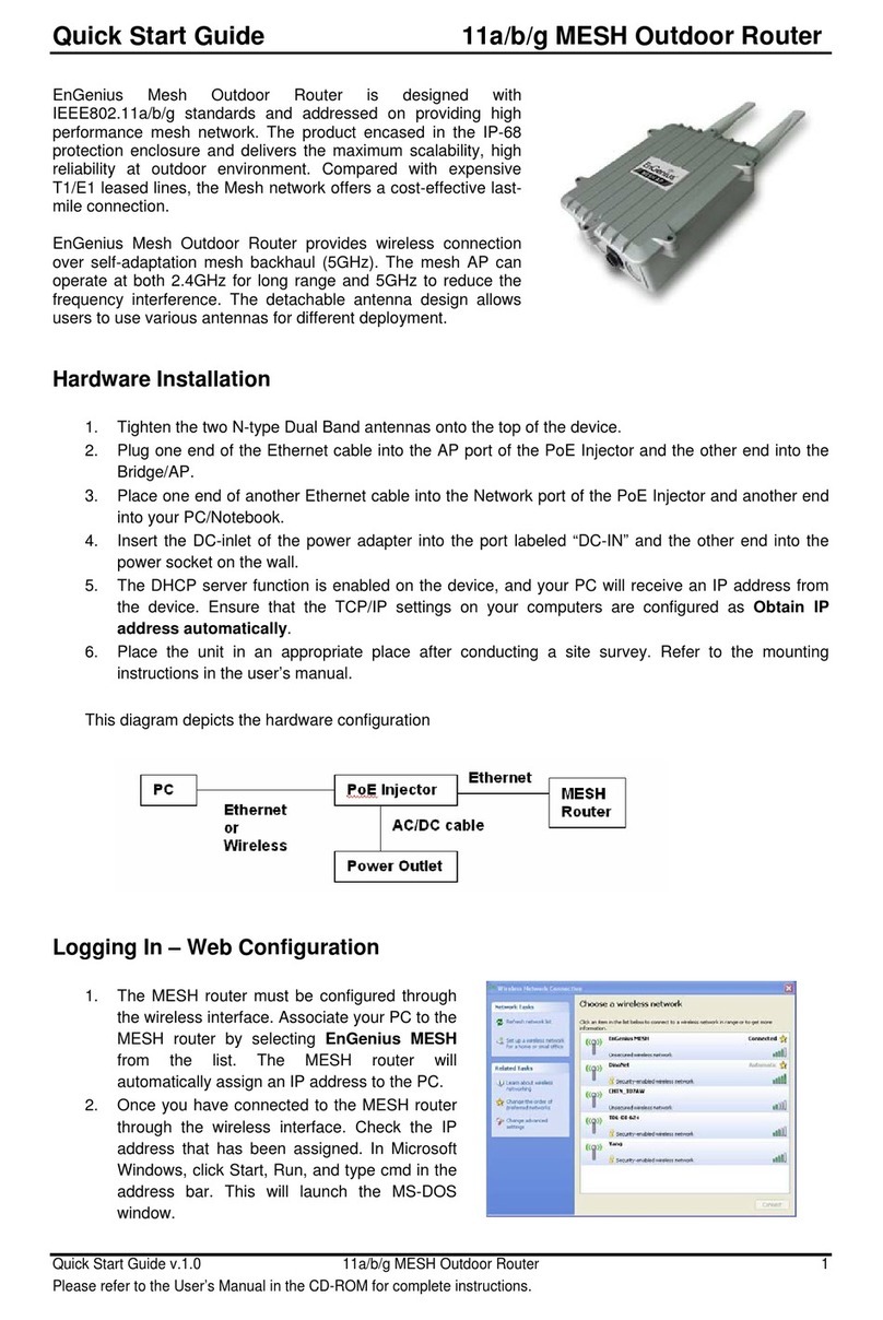 EnGenius 11a/b/g MESH Outdoor Router quick start guide
