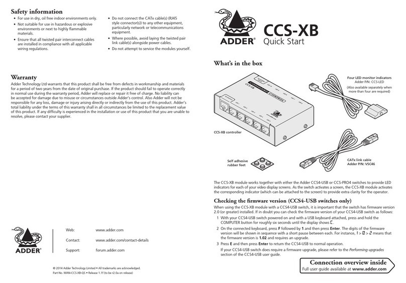 ADDER CCS-XB User manual
