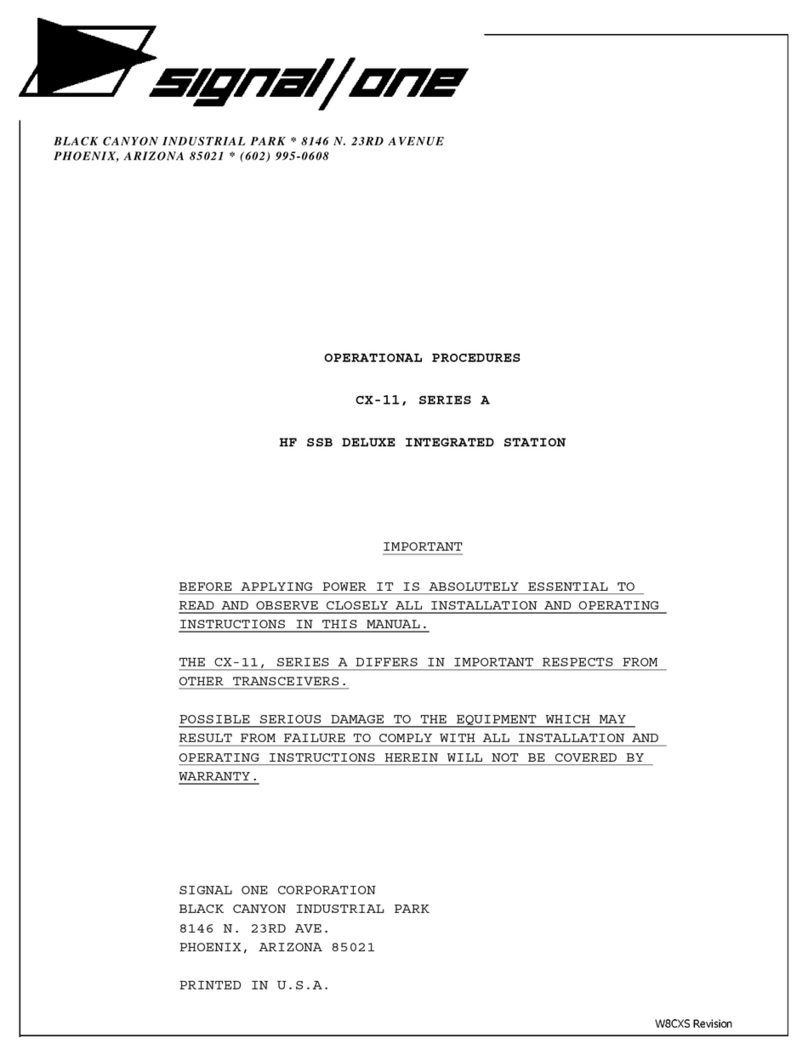 signal one CX-11 series A Operational manual