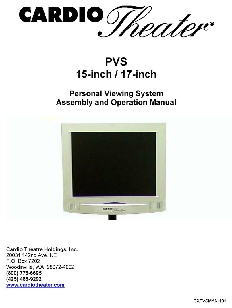 Cardio Theater 17" TFT LCD TV Assembly and operation manual