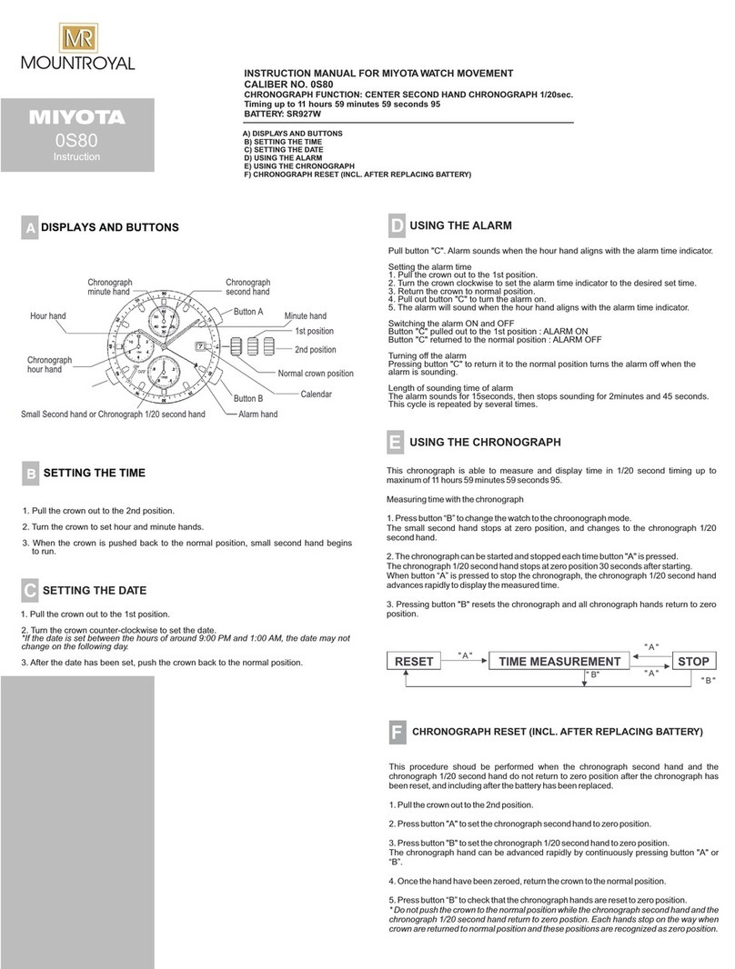 Mountroyal MIYOTA 0S80 Instructions for use