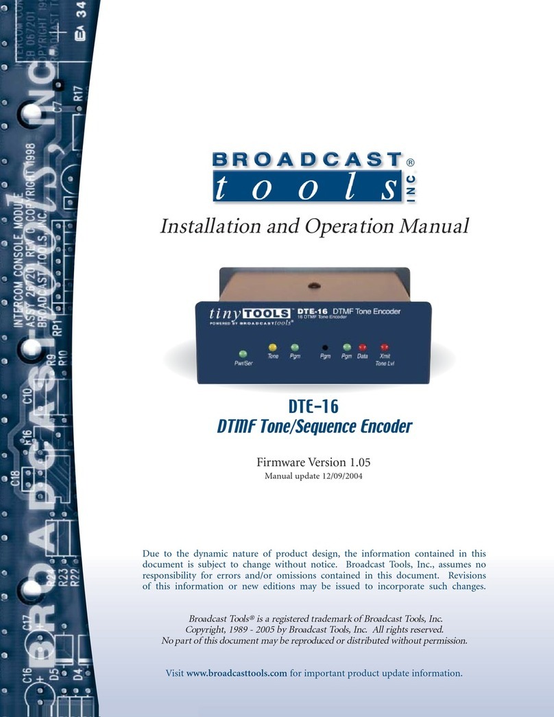 Broadcast DTE-16 Installation and operation manual