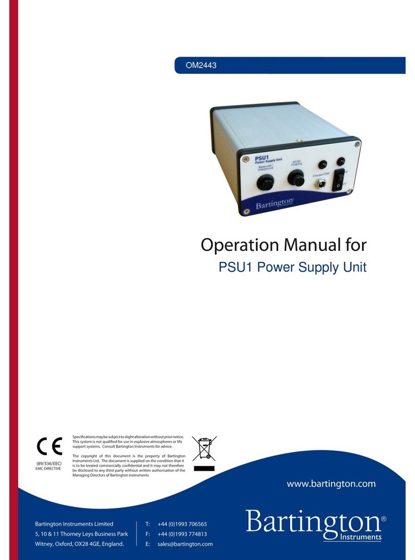 Bartington PSU1 Operation manual
