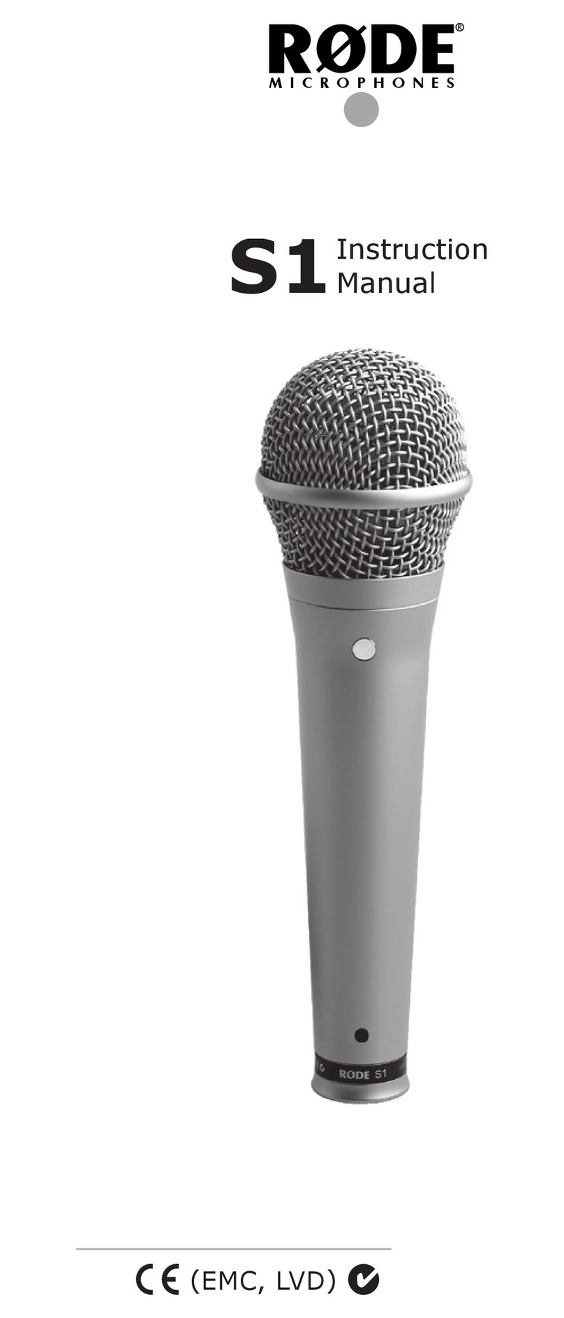 RODE Microphones S1 User manual RODE Microphones S1 User manual