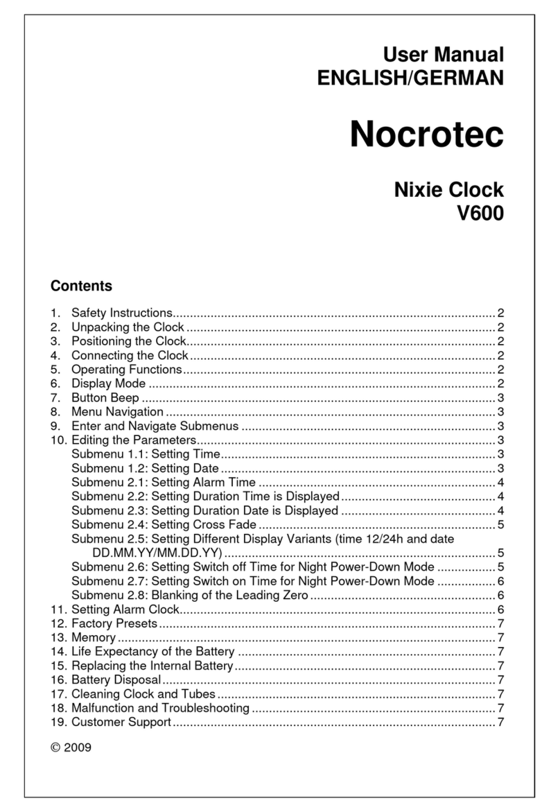 Nocrotec Nixie Clock V600 user manual