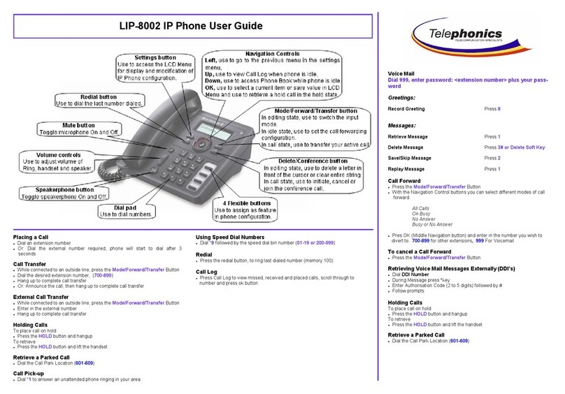 Telephonics iPECS LIP-8002 user guide