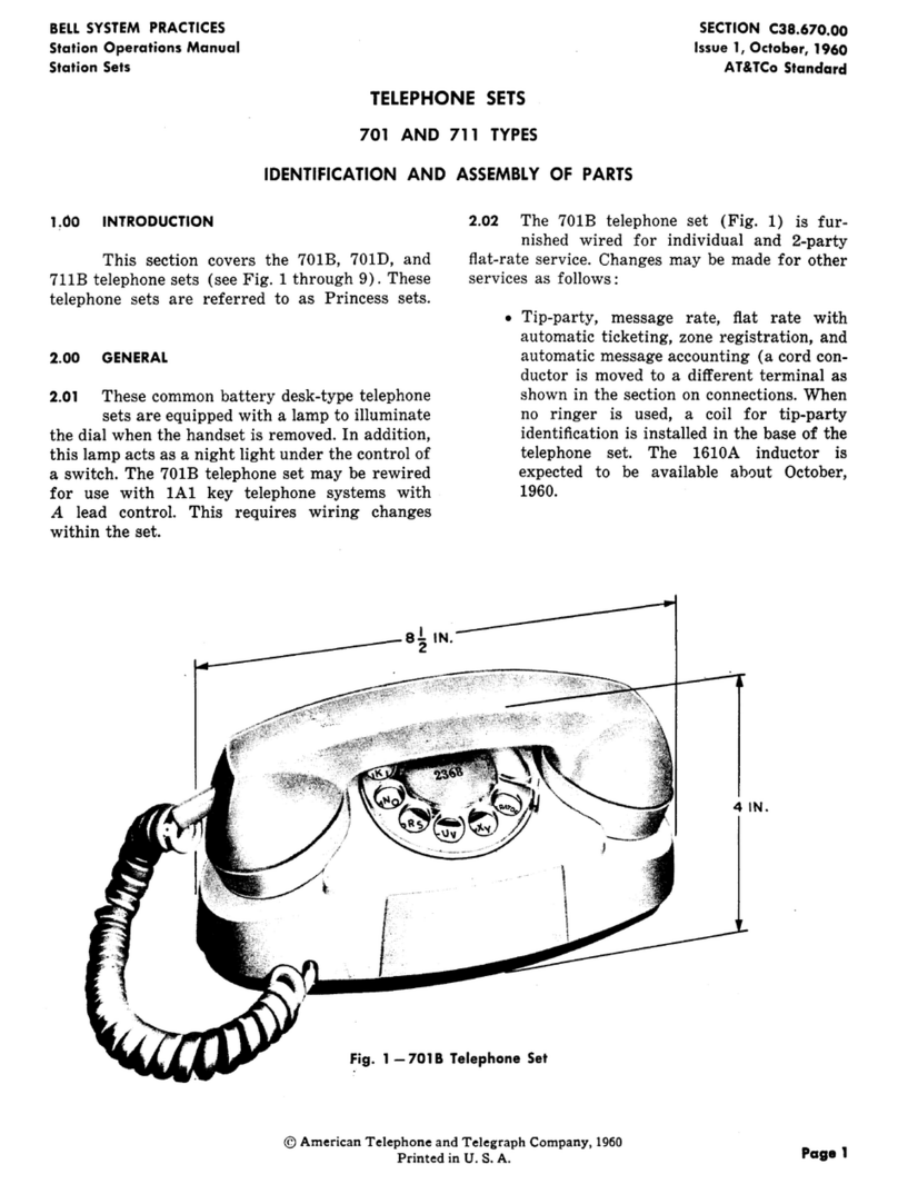 Bell System 701B User manual