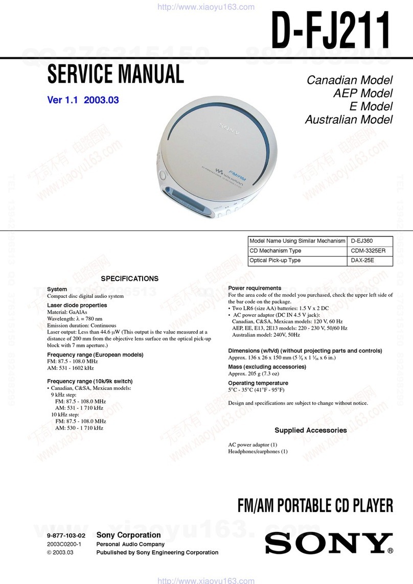 Sony Walkman D-FJ211 User manual