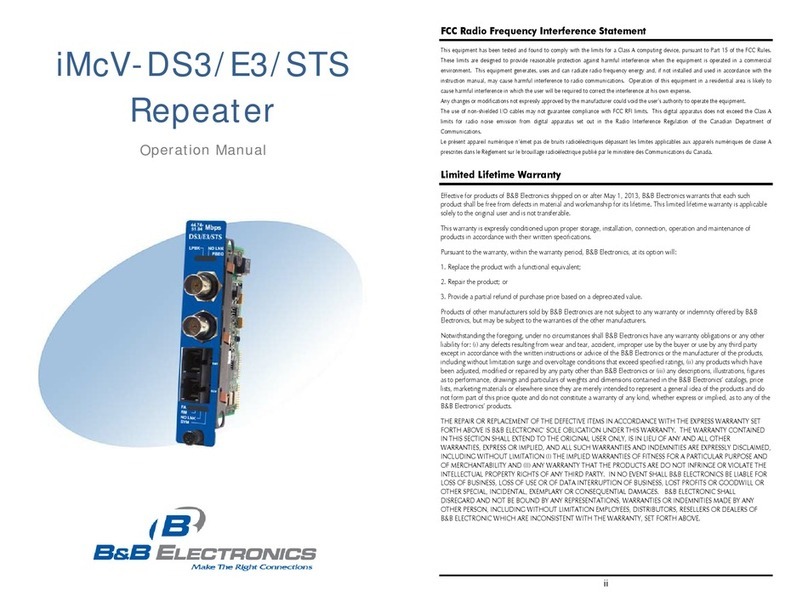 B&B Electronics iMcV-DS3 Operation manual
