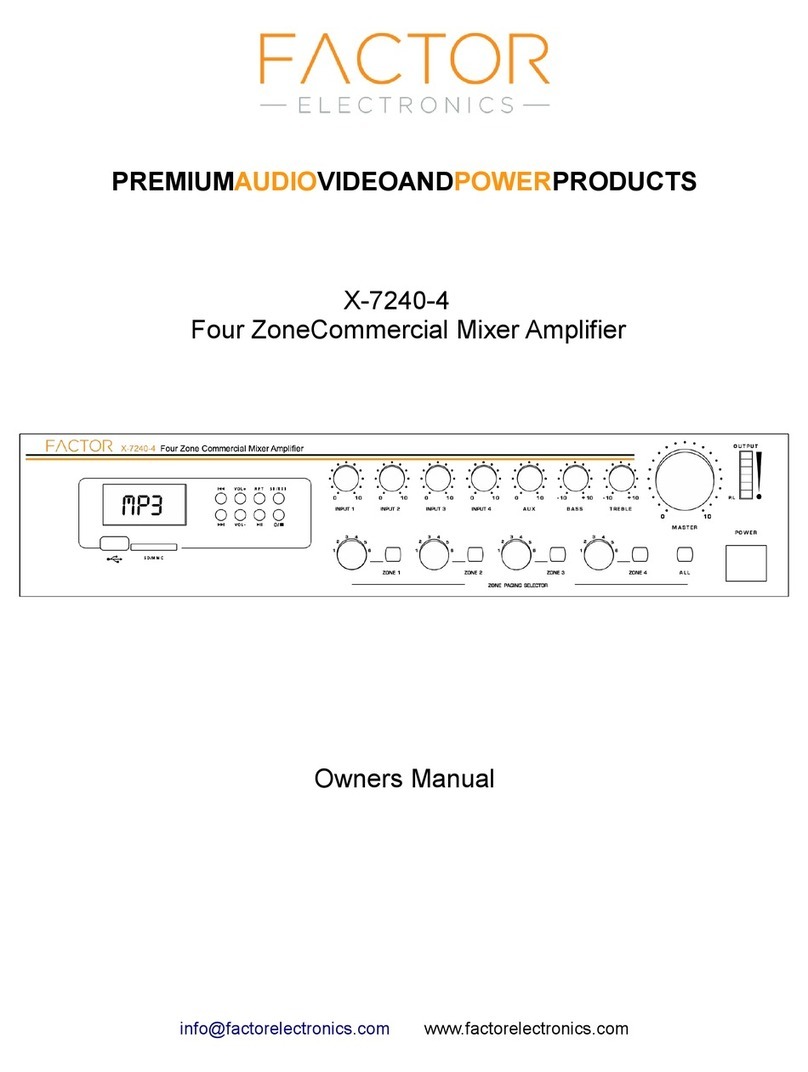 Factor X-7240-4 owner's manual