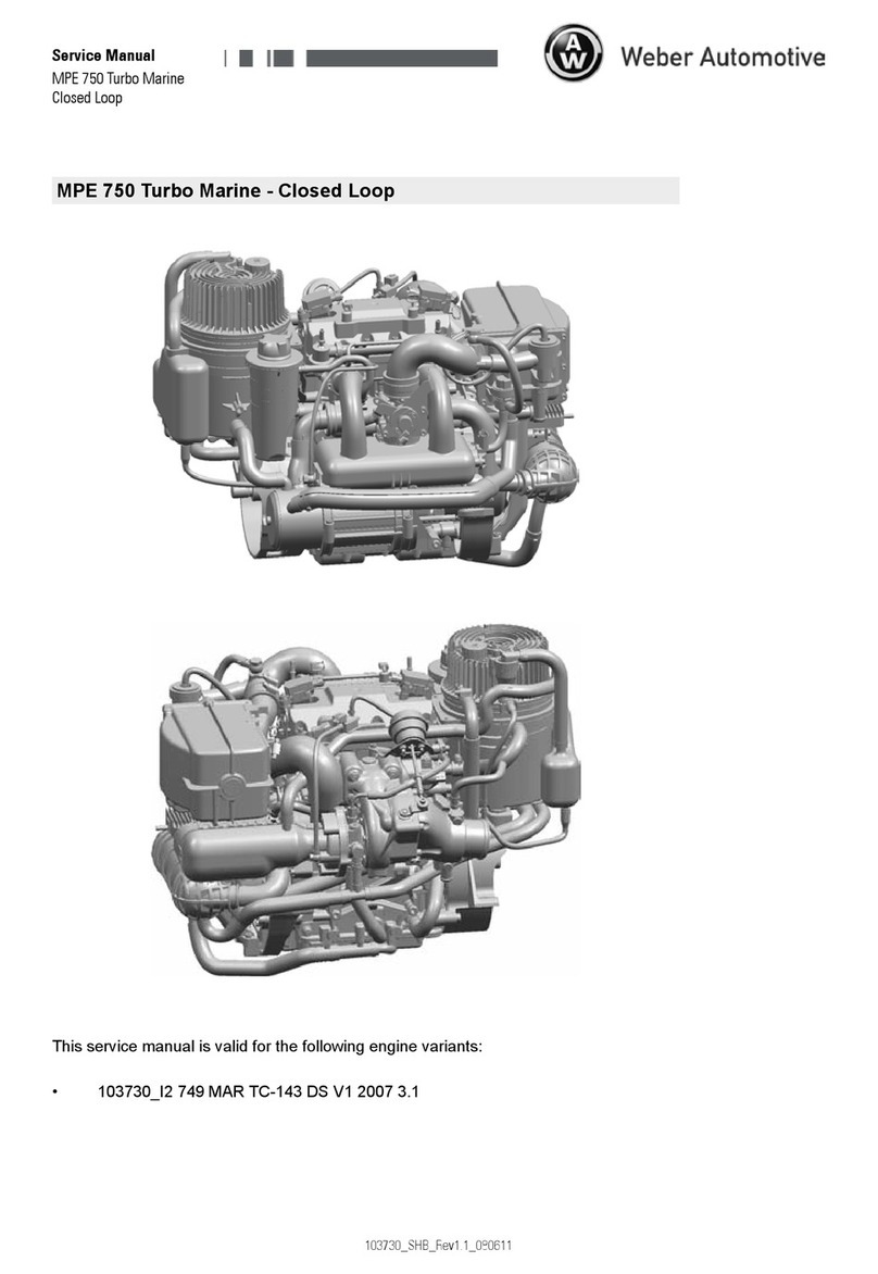 Weber Automotive MPE 750 Turbo Marine Service manual
