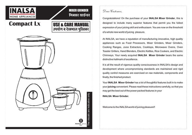 Inalsa compact LX Use & care manual