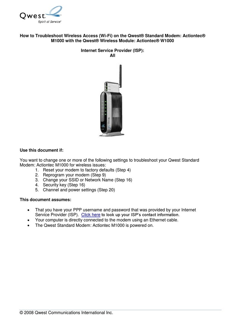 Qwest Actiontec M1000 User manual