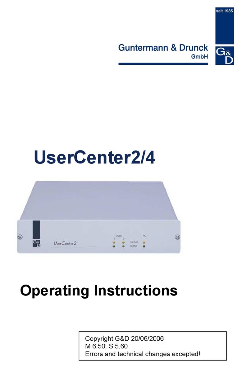 Guntermann & Drunck UserCenter 2 operating instructions Guntermann & Drunck UserCenter 2 operating instructions
