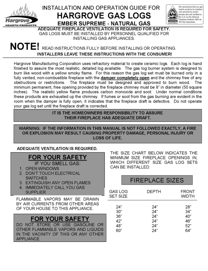 Hargrove 24'' Sets Operating instructions
