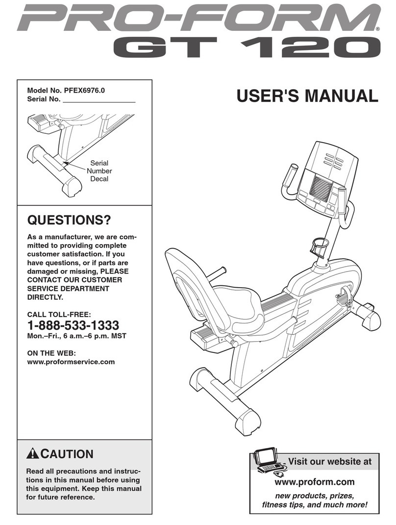 Pro-Form PFEX6976.0 GT 120 User manual
