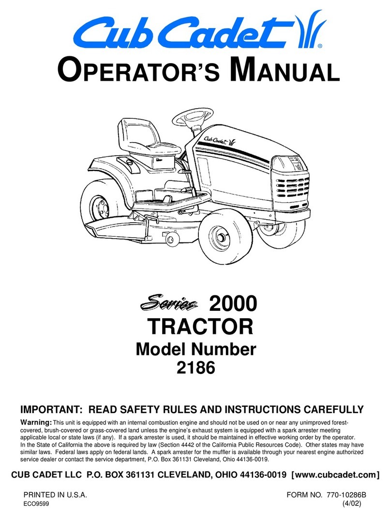 Cub Cadet GT 2186 User manual Cub Cadet GT 2186 User manual