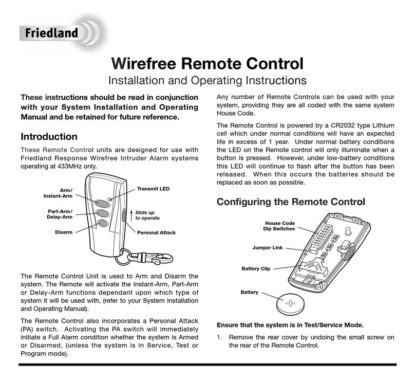FRIEDLAND Wirefree Remote Control User manual