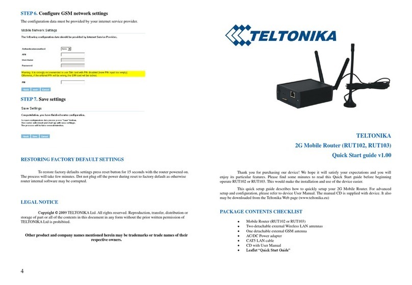 Teltonika RUT102 GPRS User manual