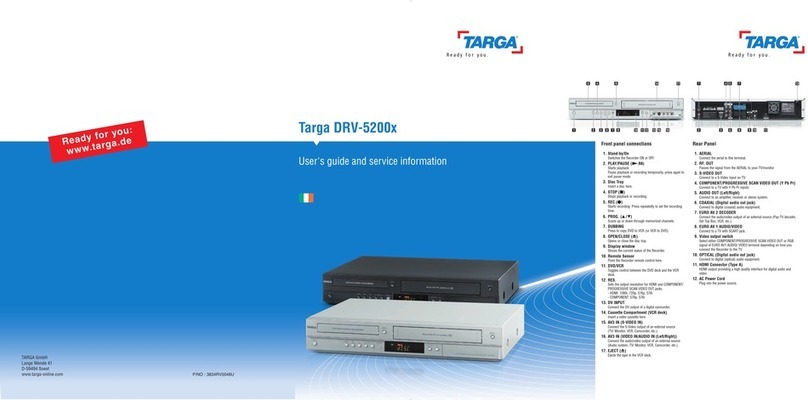 Targa DVR-5200x User's guide and service information