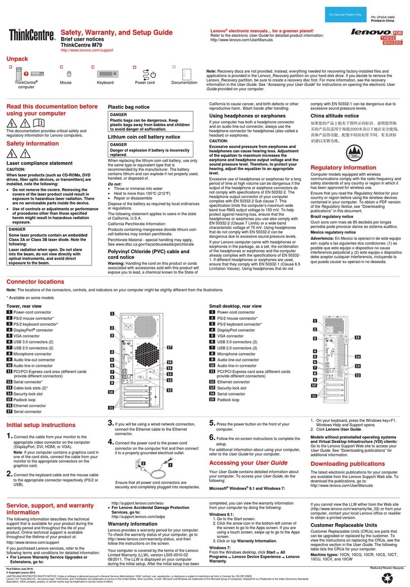 Lenovo ThinkCentre M79 User manual