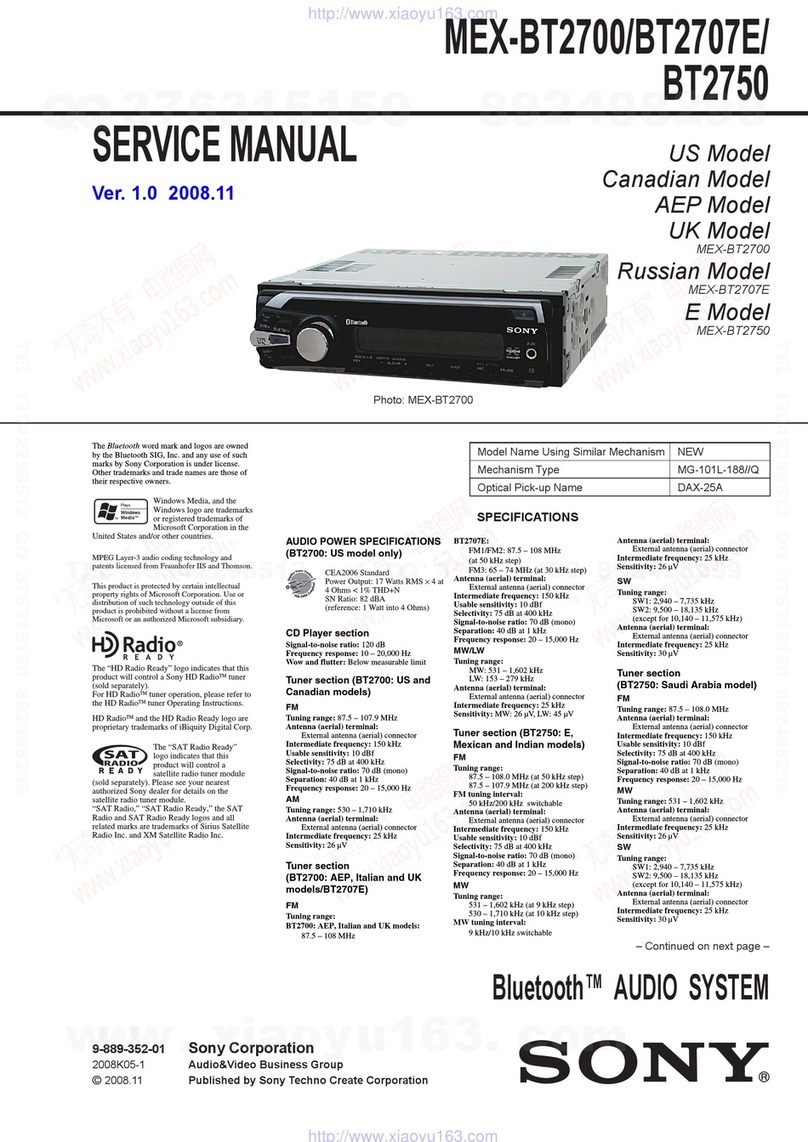 Sony MEX-BT2707E User manual