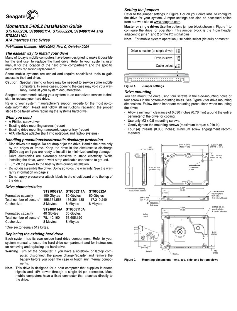Seagate Momentus ST9808211A installation guide