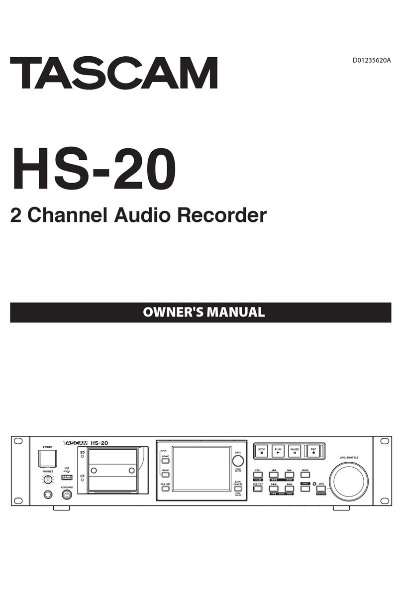 Tascam HS-20 User manual Tascam HS-20 User manual