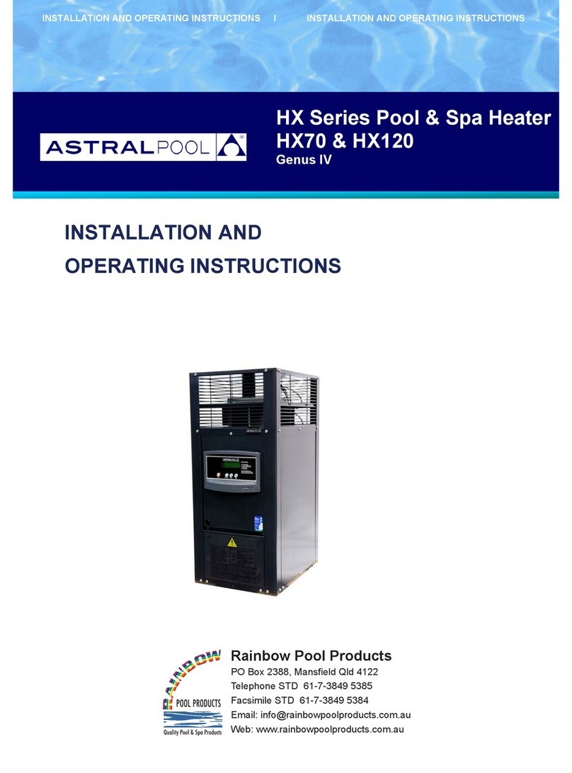 Astral Pool HX70 Installation and operating instructions