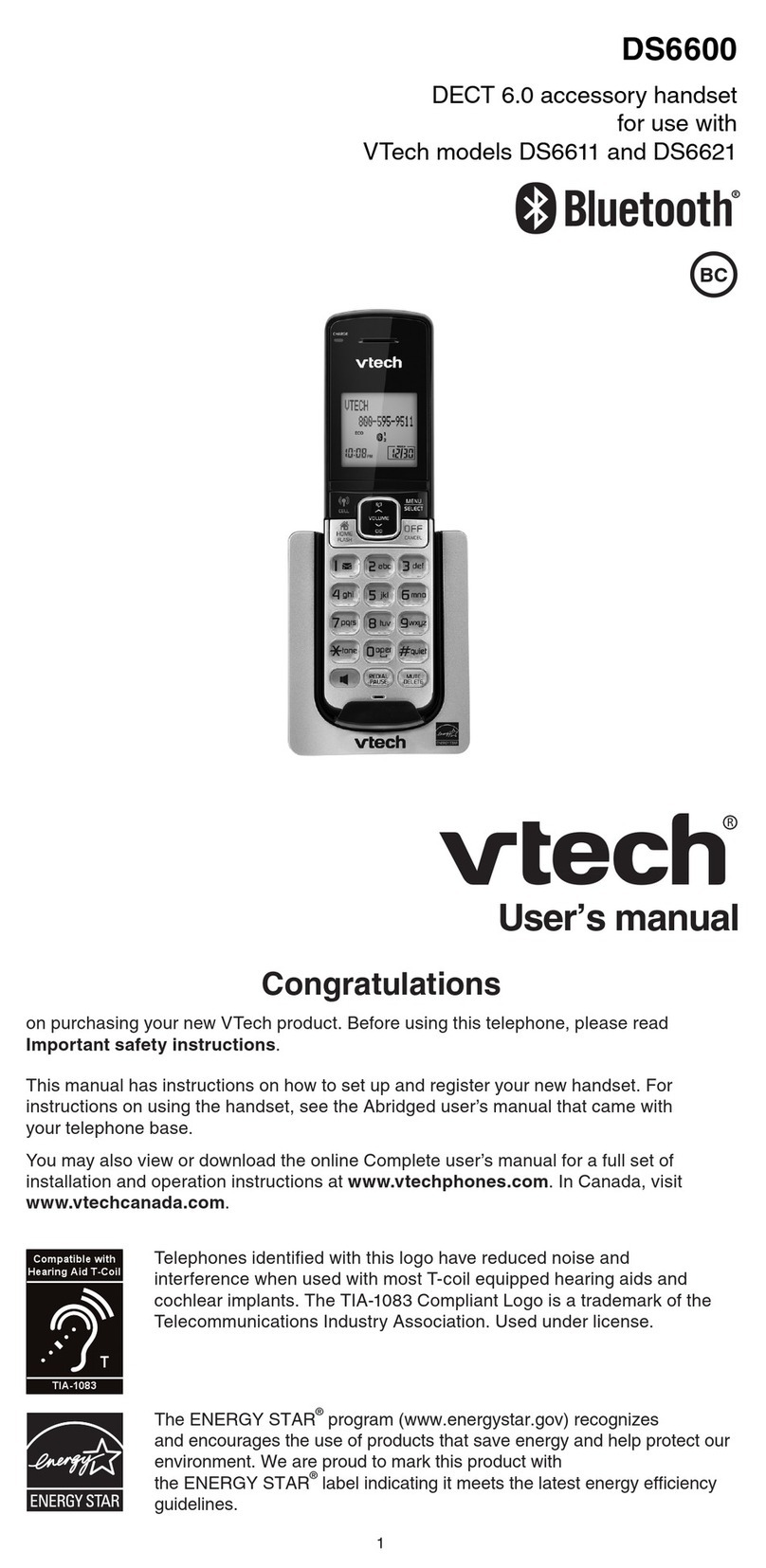 V-tech DS6600 User manual