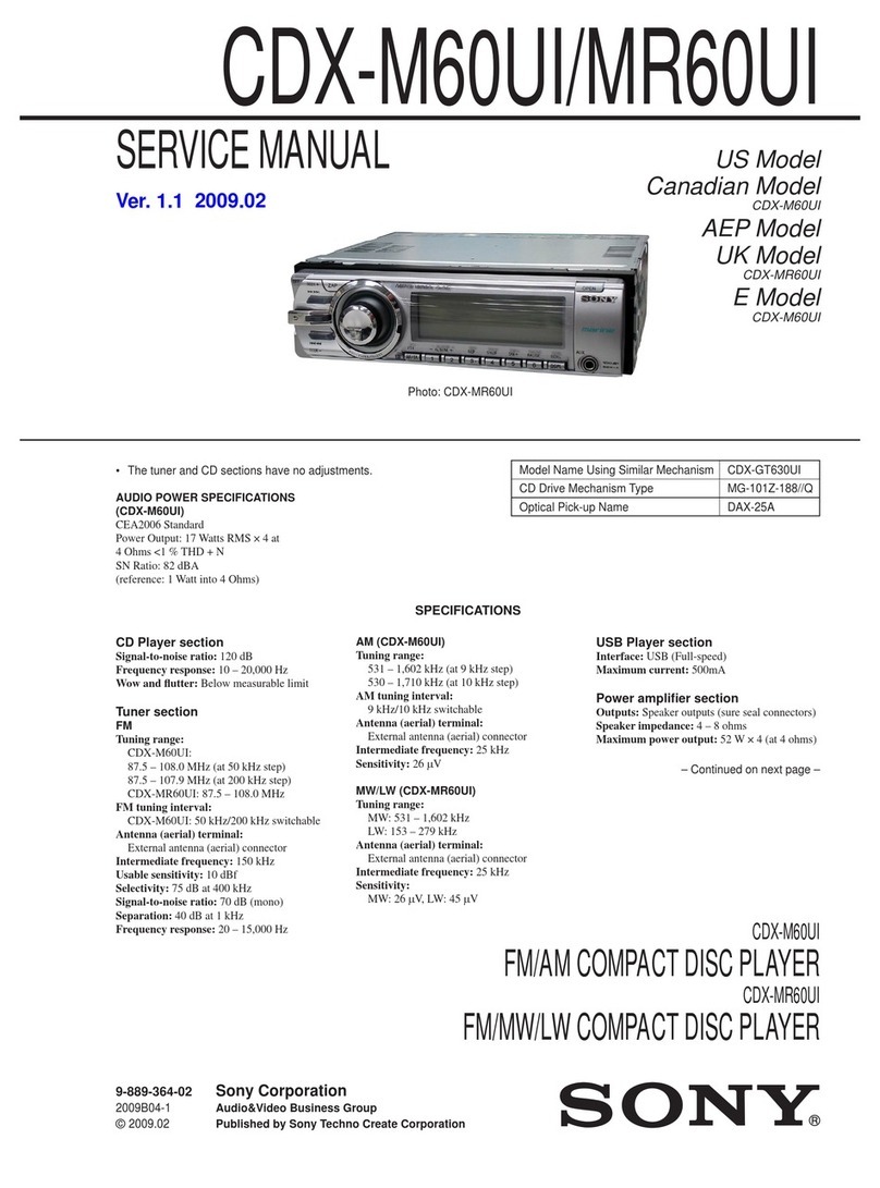 Sony CDXM60UI - Marine CD Receiver MP3/WMA/AAC... User manual