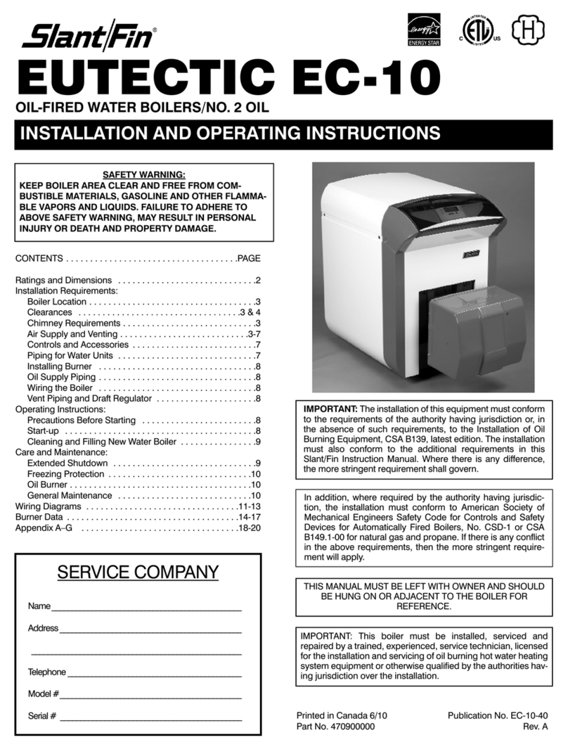 Slant/Fin VICTORY II VHS Series Installation and operating instructions