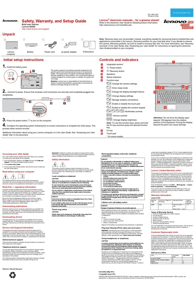 Lenovo E4325 User manual Lenovo E4325 User manual