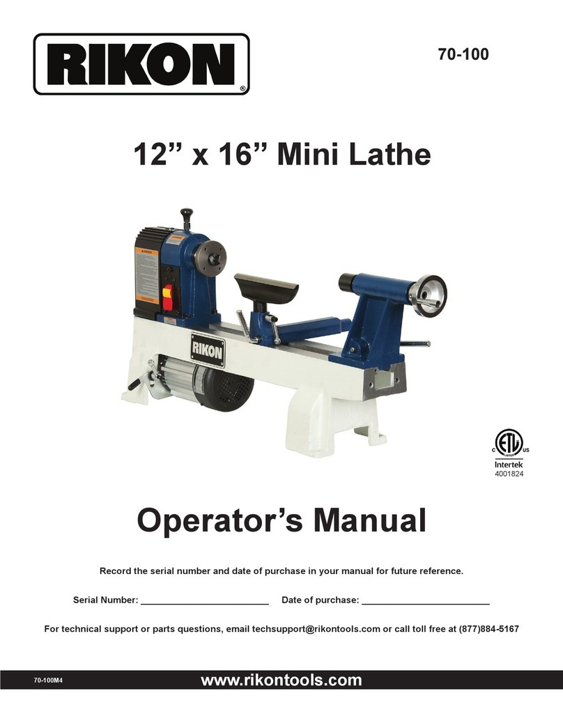 Rikon Power Tools 70-100 Operator's manual