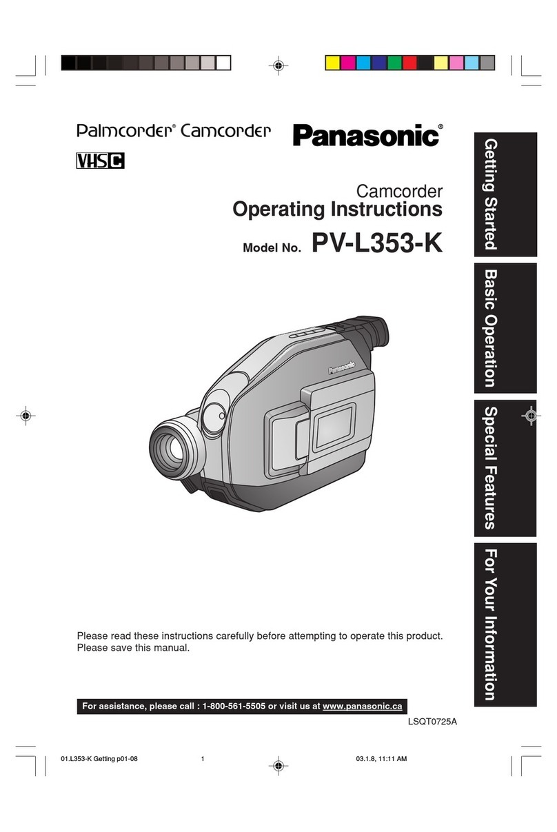 Panasonic Palmcorder Camcorder PV-L353-K operating instructions