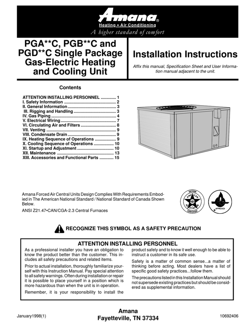 Amana PGA**C User manual