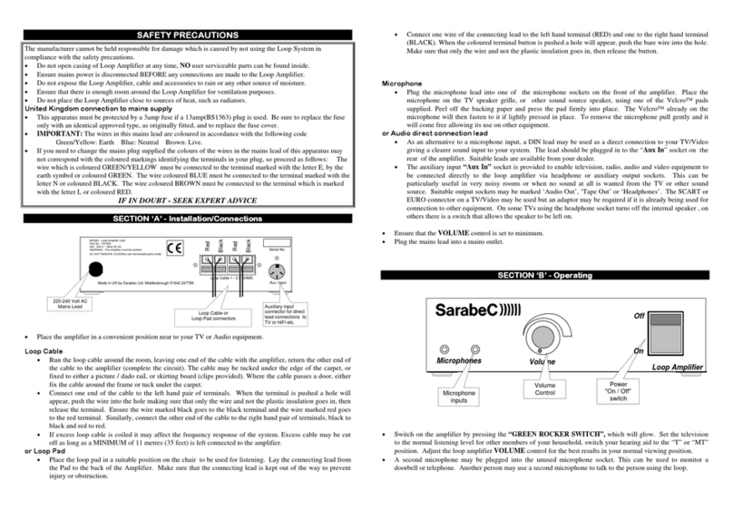 Sarabec LA2c owner's manual