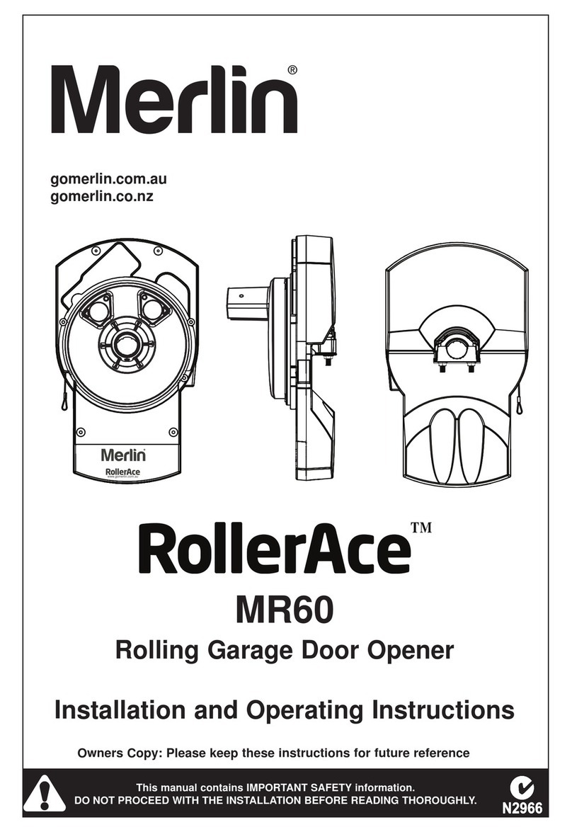 Merlin RollerAce MR60 Installation and operating instructions